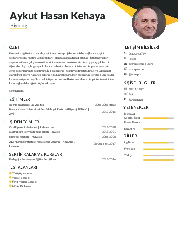 Biyolog CV Örnekleri cv indir